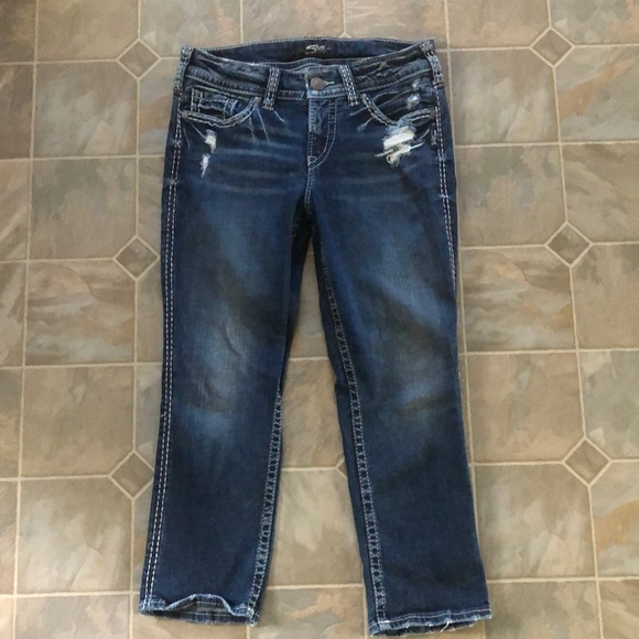 Silver Suki Jean Capris - Picture 1 of 6